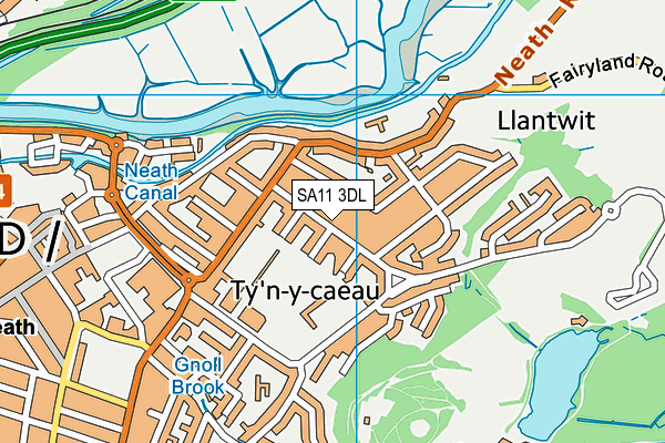 SA11 3DL map - OS VectorMap District (Ordnance Survey)