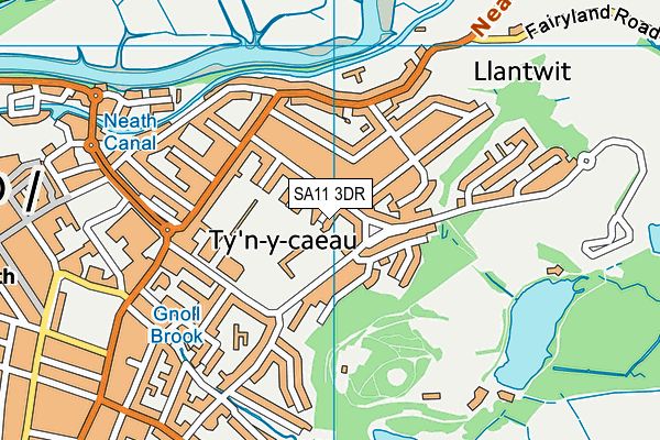 SA11 3DR map - OS VectorMap District (Ordnance Survey)