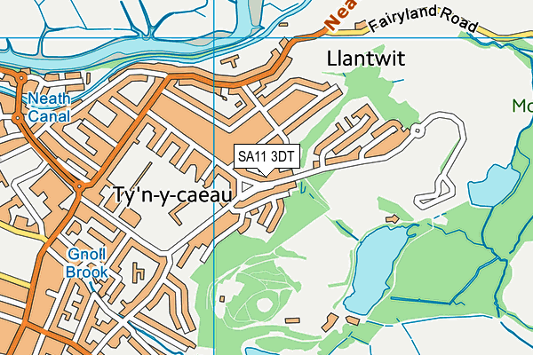 SA11 3DT map - OS VectorMap District (Ordnance Survey)