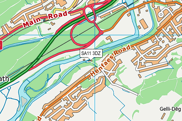 SA11 3DZ map - OS VectorMap District (Ordnance Survey)