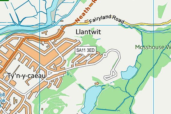 SA11 3ED map - OS VectorMap District (Ordnance Survey)