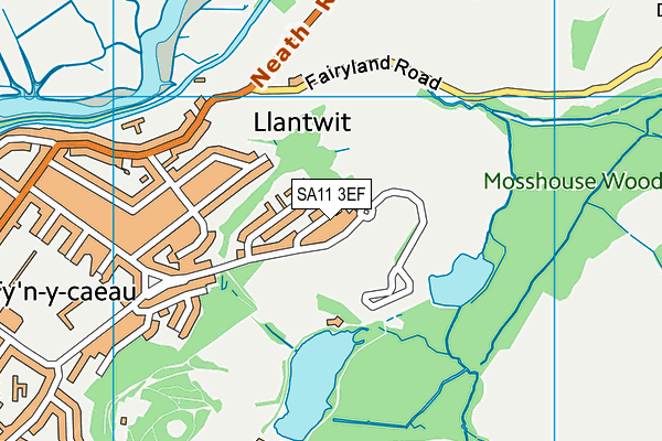 SA11 3EF map - OS VectorMap District (Ordnance Survey)