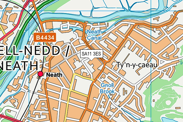 SA11 3ES map - OS VectorMap District (Ordnance Survey)