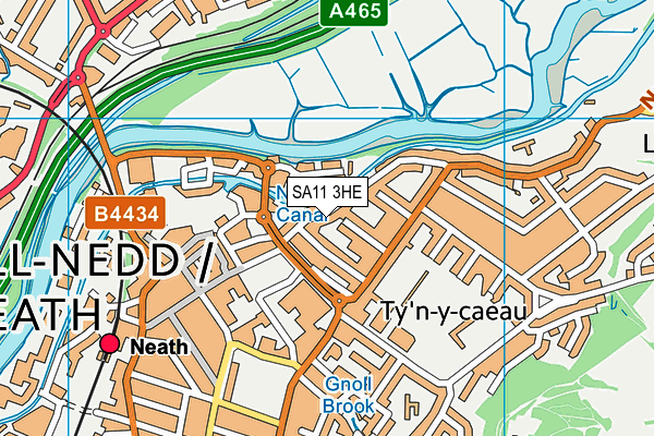 SA11 3HE map - OS VectorMap District (Ordnance Survey)