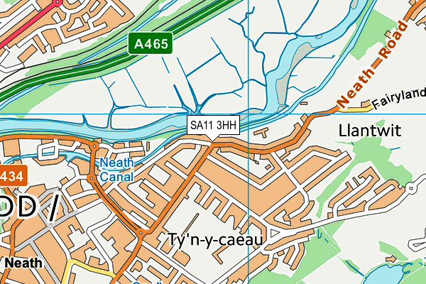 SA11 3HH map - OS VectorMap District (Ordnance Survey)