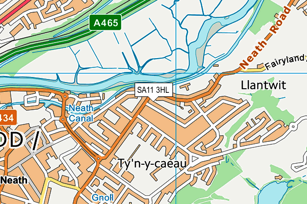 SA11 3HL map - OS VectorMap District (Ordnance Survey)