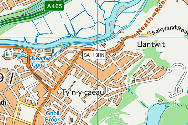 SA11 3HN map - OS VectorMap District (Ordnance Survey)