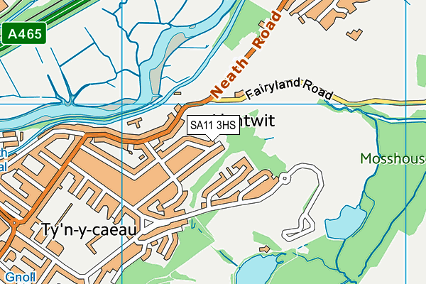 SA11 3HS map - OS VectorMap District (Ordnance Survey)