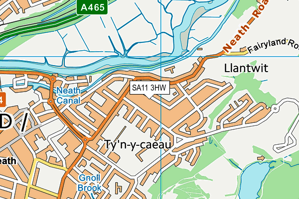 SA11 3HW map - OS VectorMap District (Ordnance Survey)