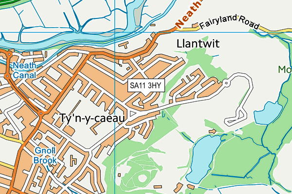 SA11 3HY map - OS VectorMap District (Ordnance Survey)