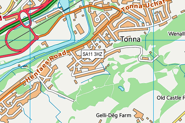 SA11 3HZ map - OS VectorMap District (Ordnance Survey)