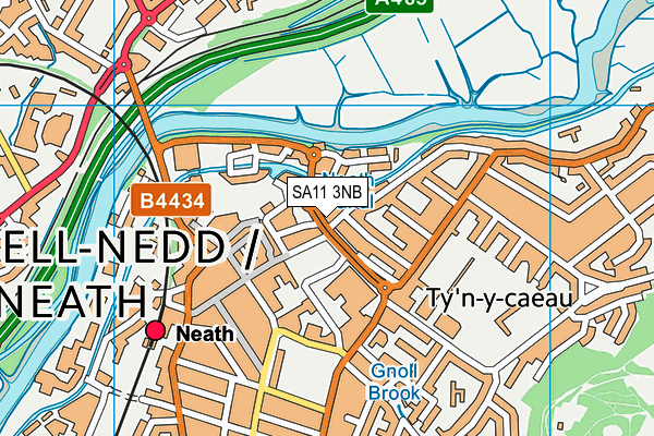 SA11 3NB map - OS VectorMap District (Ordnance Survey)