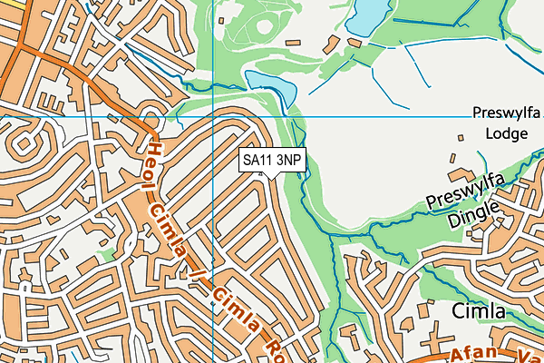 SA11 3NP map - OS VectorMap District (Ordnance Survey)