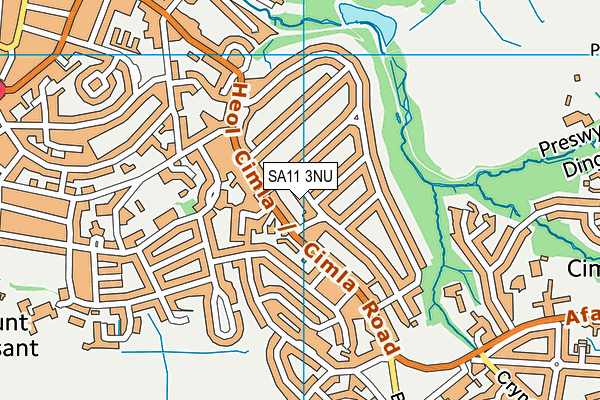 SA11 3NU map - OS VectorMap District (Ordnance Survey)