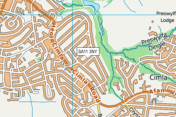 SA11 3NY map - OS VectorMap District (Ordnance Survey)