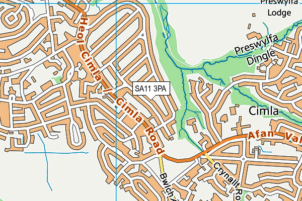 SA11 3PA map - OS VectorMap District (Ordnance Survey)