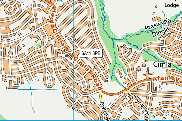 SA11 3PB map - OS VectorMap District (Ordnance Survey)