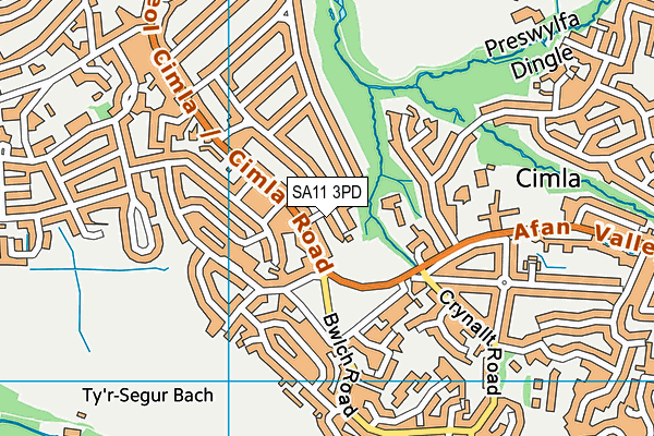 SA11 3PD map - OS VectorMap District (Ordnance Survey)