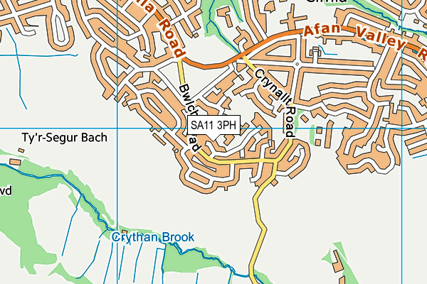 SA11 3PH map - OS VectorMap District (Ordnance Survey)