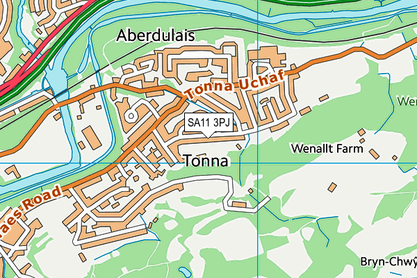 SA11 3PJ map - OS VectorMap District (Ordnance Survey)