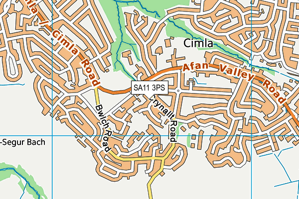 SA11 3PS map - OS VectorMap District (Ordnance Survey)