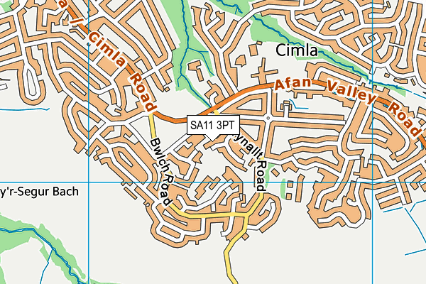 SA11 3PT map - OS VectorMap District (Ordnance Survey)