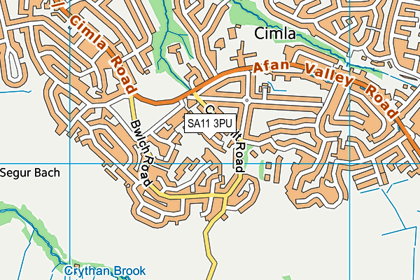 SA11 3PU map - OS VectorMap District (Ordnance Survey)