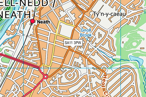 SA11 3PW map - OS VectorMap District (Ordnance Survey)