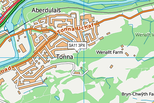 SA11 3PX map - OS VectorMap District (Ordnance Survey)