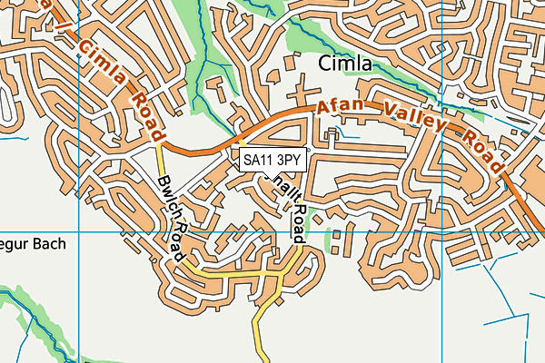 SA11 3PY map - OS VectorMap District (Ordnance Survey)