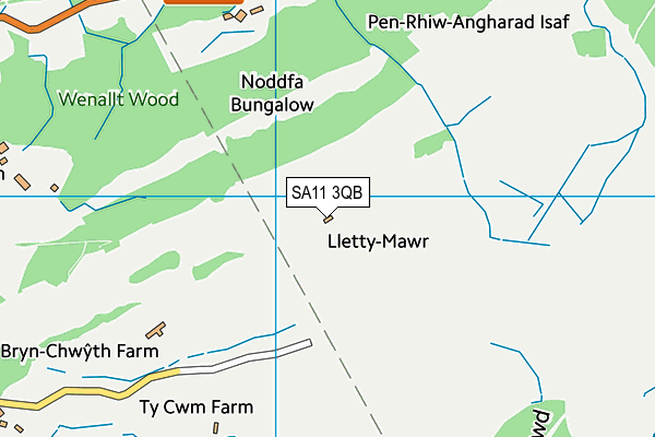 SA11 3QB map - OS VectorMap District (Ordnance Survey)