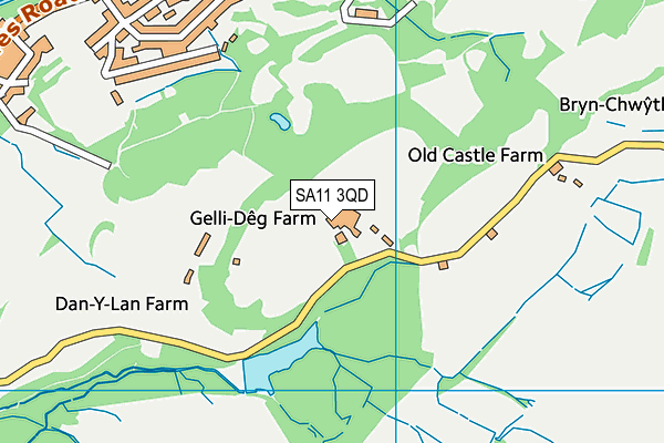 SA11 3QD map - OS VectorMap District (Ordnance Survey)