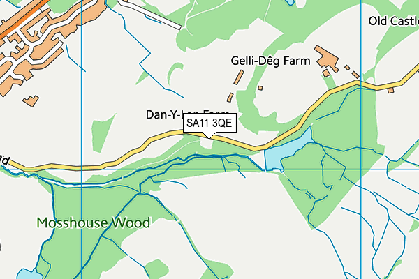 SA11 3QE map - OS VectorMap District (Ordnance Survey)