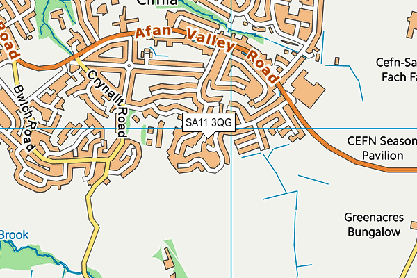 SA11 3QG map - OS VectorMap District (Ordnance Survey)