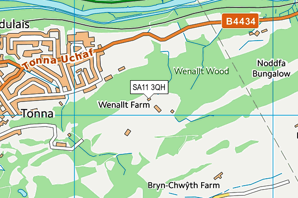 SA11 3QH map - OS VectorMap District (Ordnance Survey)