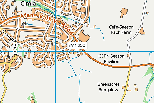 SA11 3QQ map - OS VectorMap District (Ordnance Survey)