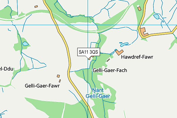 SA11 3QS map - OS VectorMap District (Ordnance Survey)