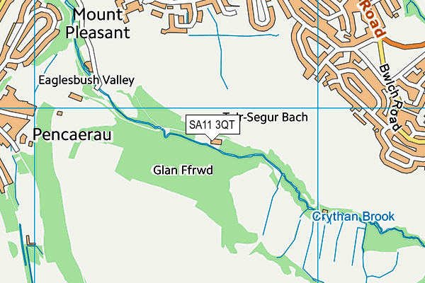 SA11 3QT map - OS VectorMap District (Ordnance Survey)