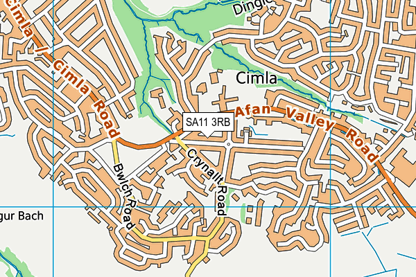 SA11 3RB map - OS VectorMap District (Ordnance Survey)