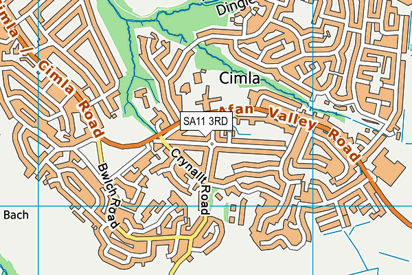 SA11 3RD map - OS VectorMap District (Ordnance Survey)