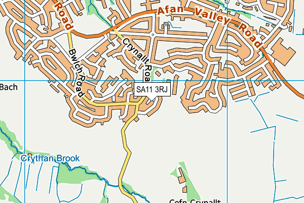 SA11 3RJ map - OS VectorMap District (Ordnance Survey)