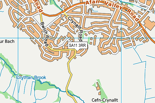 SA11 3RR map - OS VectorMap District (Ordnance Survey)