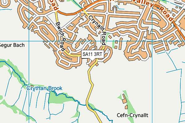 SA11 3RT map - OS VectorMap District (Ordnance Survey)