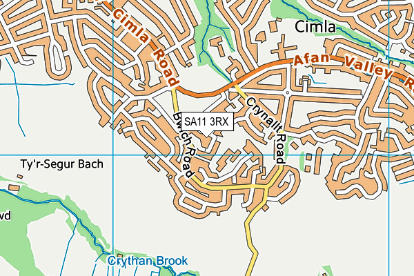 SA11 3RX map - OS VectorMap District (Ordnance Survey)