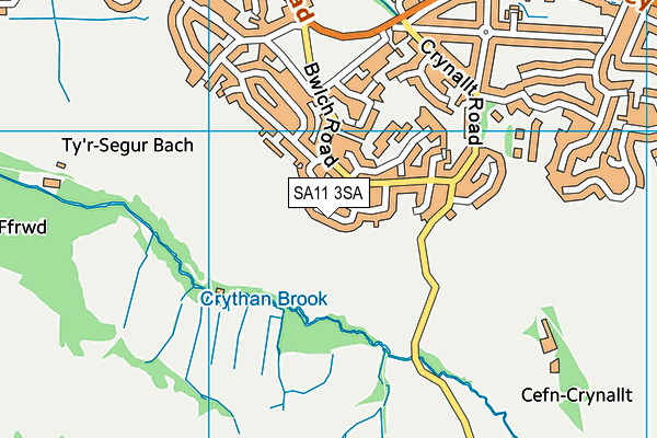 SA11 3SA map - OS VectorMap District (Ordnance Survey)