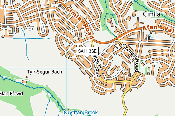 SA11 3SE map - OS VectorMap District (Ordnance Survey)