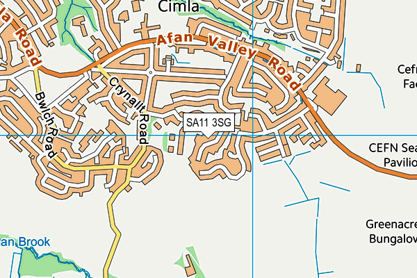 SA11 3SG map - OS VectorMap District (Ordnance Survey)