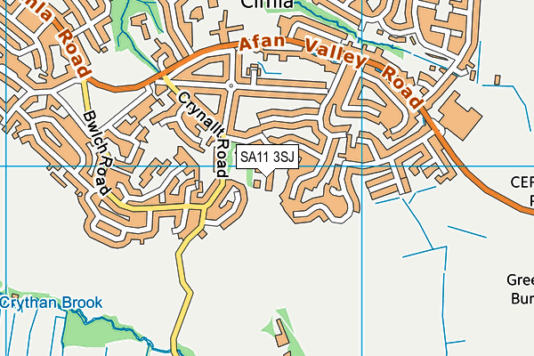 SA11 3SJ map - OS VectorMap District (Ordnance Survey)
