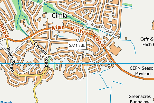 SA11 3SL map - OS VectorMap District (Ordnance Survey)