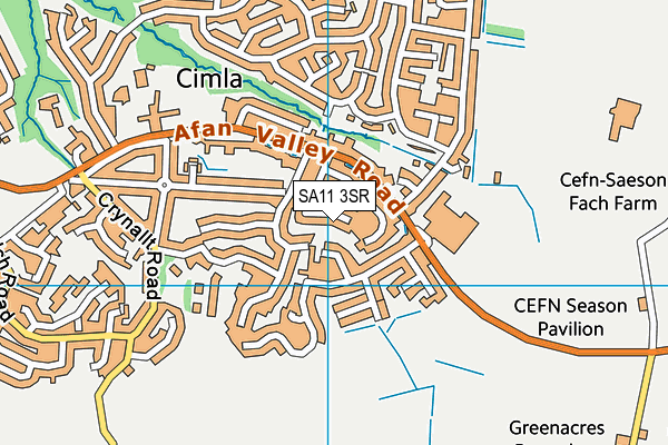 SA11 3SR map - OS VectorMap District (Ordnance Survey)